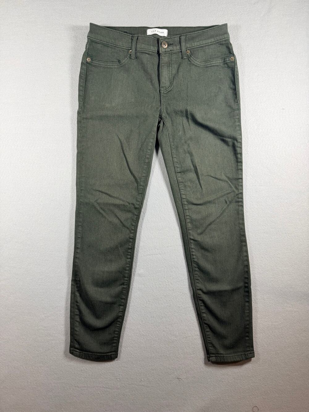 Lila Ryan Womens Skinny Jeans Size 28 Olive Green Stretch Denim #327
